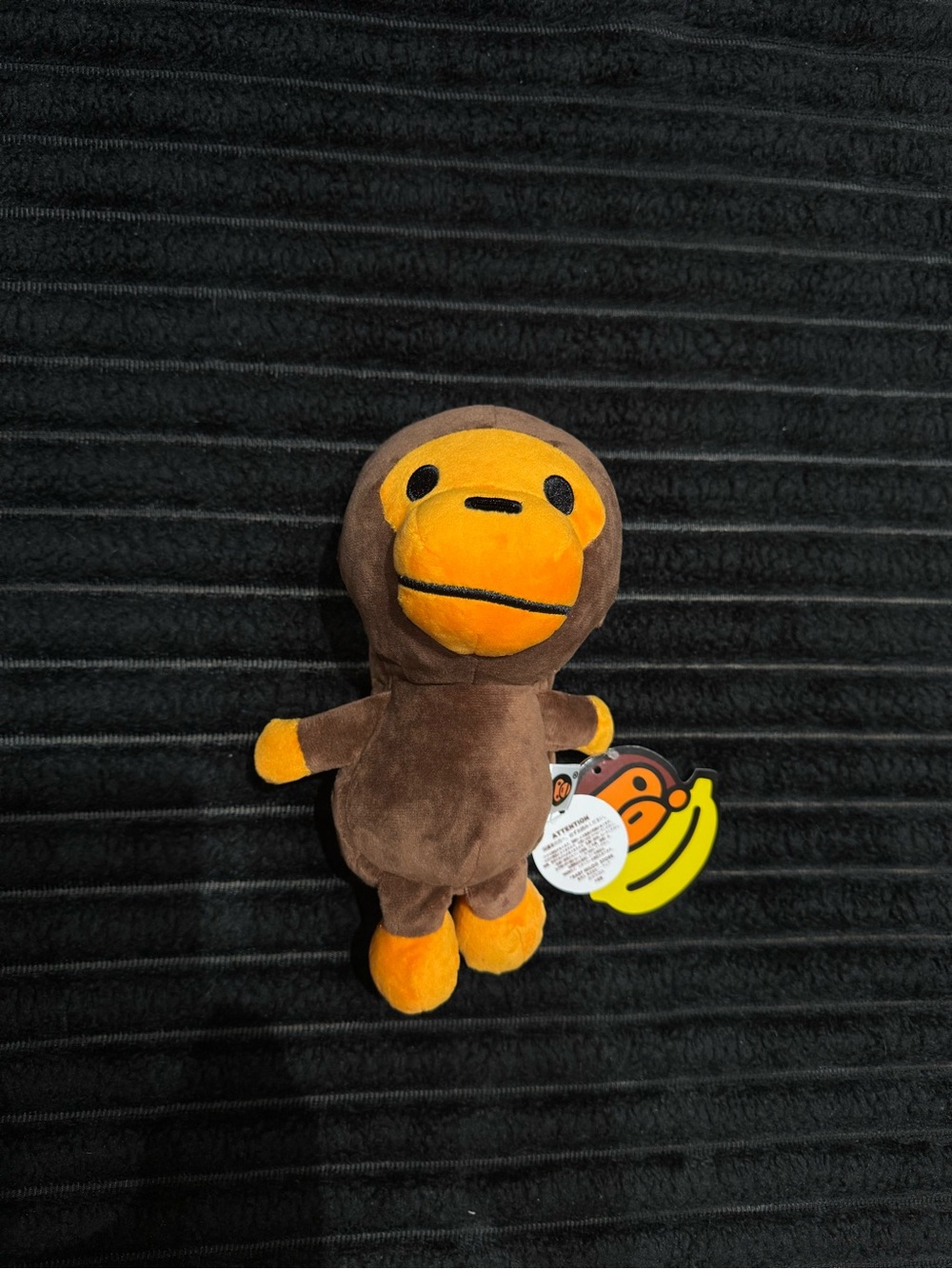 Bape Brown Plush Monkey with Orange Accents